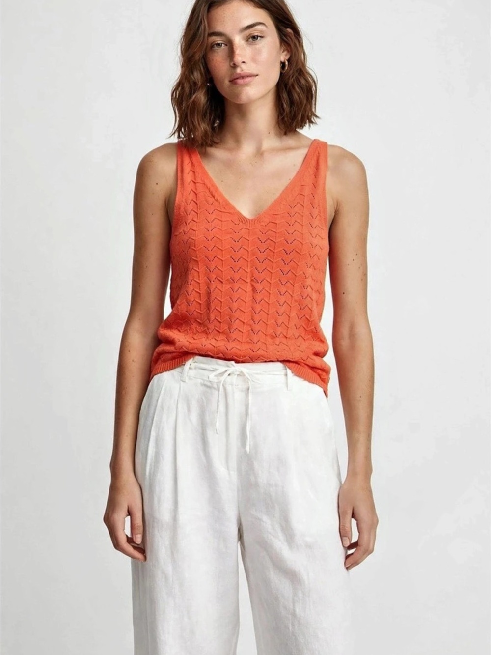 Gap Orange Knit Tank Top